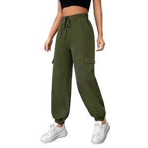 dockstreet Women Cargo Joggers in Pure Thick