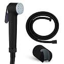 DOCOSS- ABS Premium Black Health Faucet For Bathroom with 1.2 Meter Shower Tube Jet Spray For Toilet with Rubber Finish Bathroom Faucet gun for toilet (Black with Tube Set)