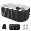 DoCred 1-2 Person Inflatable Hot Tub, 75" X 47" X 25" Oval PVC Portable Spa