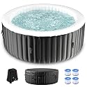 DoCred 4-6 Person Inflatable Hot Tub, 82" X 82" X 25" Round Portable Spa