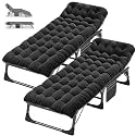 DoCred Folding Camping Cot with Mattress, 2 Pack Heavy Duty Folding Cot
