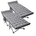 DoCred Folding Camping Cot with Mattress, 2 Pack Heavy Duty Folding Cot