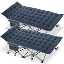 DoCred Folding Camping Cot with Mattress, 2 Pack Heavy Duty Folding Cot