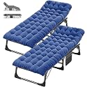 DoCred Folding Camping Cot with Mattress, 2 Pack Heavy Duty Folding Cot