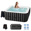 DoCred Inflatable Hot Tub, 4-6 Person Square Portable Spa, 73" X 73" X 25"