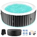 DoCred Inflatable Hot Tub with LED Light, 71" X 71" X 25" Round PVC Spa