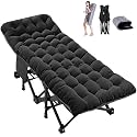 DoCred Oversized XXL Camping Cot with Mattress, 32" Wide Folding Cot