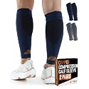 Doctor's Select 2 Pairs Copper Calf Compression Sleeve - Leg Compression Sleeves for Women & Men, Shin Splint Relief