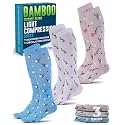 Doctor's Select® Bamboo Viscose Light Compression Socks for Women &amp; Men - 3 Pairs, 8-15 mmHg Compression Socks, Knee High