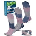 Doctor's Select® Bamboo Viscose Light Compression Socks for Women &amp; Men - 3 Pairs, 8-15 mmHg Compression Socks, Knee High