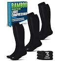 Doctor's Select® Bamboo Viscose Light Compression Socks for Women &amp; Men - 3 Pairs, 8-15 mmHg Compression Socks, Knee High