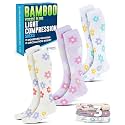 Doctor's Select® Bamboo Viscose Light Compression Socks for Women &amp; Men - 3 Pairs, 8-15 mmHg Compression Socks, Knee High