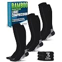 Doctor's Select® Bamboo Viscose Light Compression Socks for Women &amp; Men - 3 Pairs, 8-15 mmHg Compression Socks, Knee High