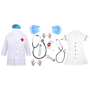 Doctor Coat Costume and Nurse Costume Combo