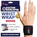 Doctor Developed Wrist Brace, Wrist Wraps for Carpal Tunnel Arthritis, Tendonitis, Hand Support, Ideal for Fitness, Weightlifting - Handbook Included