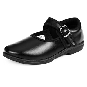 doctor extra soft girls black amp white ballerina uniform school shoes with adjustable hook amp loop memory foam cushion amp anti-bacterial technology lightweight  comfortabledurable amp anti-skid d-3003