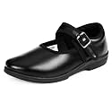 DOCTOR EXTRA SOFT Girls Black &amp; White Ballerina Uniform School Shoes with Adjustable Hook &amp; Loop| Memory Foam Cushion &amp; Anti-Bacterial Technology| Lightweight | Comfortable|Durable &amp; Anti-Skid D-3003
