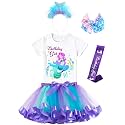 Doctor Unicorn Birthday Girls Mermaid Outfit Set Costume Tutu Skirt Dress, Mermaid Birthday Shirt, Headband & Satin Sash