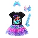 Doctor Unicorn Birthday Girls Mermaid Outfit Set Costume Tutu Skirt Dress, Mermaid Birthday Shirt, Headband &amp; Satin Sash