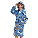 Doctor Unicorn Boys Soft Hooded Bathrobe Kids Warm Gamer Fleece Robe Sleepwear