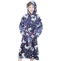 Doctor Unicorn Boys Soft Hooded Bathrobe Kids Warm Gamer Fleece Robe Sleepwear