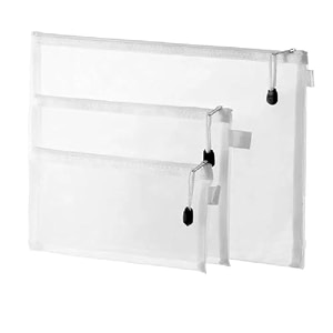 document file folders transparent nylon mesh file bags zipper pencil case envelope bag stationery bag office supplies storage bags school supplies waterproof pouch bigmediumsmall 3 pieces