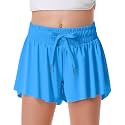 DOCUMO Girls Flowy Butterfly Shorts with Pockets 4-14Y