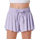 DOCUMO Girls Flowy Butterfly Shorts with Pockets 4-14Y