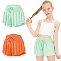 DOCUMO Girls Flowy Butterfly Shorts with Pockets 4-14Y