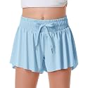 DOCUMO Girls Flowy Butterfly Shorts with Pockets 4-14Y
