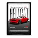 Dodge Challenger Poster | Framed Dodge Challenger SRT Hellcat A4 Sized (31 x 23 cm) | Posters for Wall, Gift for Boys, Hellcat Car Frames | Demon Car Poster for Wall, Bedroom, Hostel, Study Room (F_161)