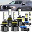 For Dodge Durango 2014-2020 light Bulbs, Hi-Lo Dual Beam Fog Light Bulb License Plate Light Combo, Plug-and-Play Installation, 8 Pack