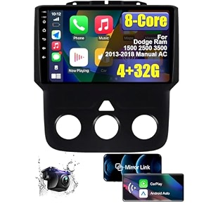 for dodge ram 1500 2500 3500 2013-2018 manual ac with wireless carplay android auto 432g 8 core hd touchscreen android 12 car radio stereo with backup camera bluetooth amfmrds wi-fi gps