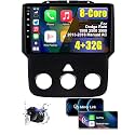 for Dodge Ram 1500 2500 3500 2013-2018 Manual AC with Wireless Carplay Android Auto, 4+32G 8 Core HD Touchscreen Android 12 Car Radio Stereo with Backup Camera Bluetooth AM/FM/RDS Wi-Fi GPS