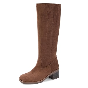 DOEYG Womens Banana Knee High Boots Square
