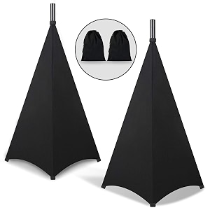 dofilachy speaker stand cover - dj bag with 360 cover universal fit black two pack
