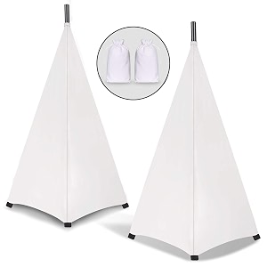 dofilachy speaker stand cover-dj bag with 360 degree cover speaker tripod scrim cover for speakerlighting with free travel bag two pack-white