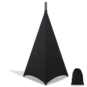dofilachy speaker stand cover-dj bag with 360 degree cover speaker tripod scrim cover for speakerlighting with free travel bag one pack-black