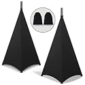 Dofilachy Speaker Stand Cover - DJ Bag with 360° Cover, Universal Fit, Black (Two Pack)