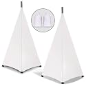 Dofilachy Speaker Stand Cover-DJ Bag with 360 Degree Cover, Speaker Tripod Scrim Cover for Speaker/Lighting with Free Travel Bag (Two Pack-white)