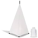 Dofilachy Speaker Stand Cover-DJ Bag with 360 Degree Cover, Speaker Tripod Scrim Cover for Speaker/Lighting with Free Travel Bag (One Pack-White)