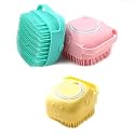 Dog Bath Brush Body Scrubber Shampoo Dispenser Tick Remover for Shower Bathing and Shedding Soft Silicone Bristles Brushes Groomers for Pet Puppy Dogs Cat (Color May Vary)(Pack of 3)