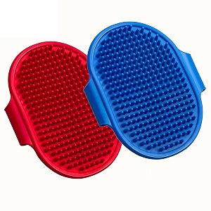dog bath washing grooming bathing deshedding hair brush for dogs color blue amp red pack of 2 double