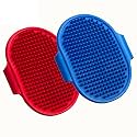 Dog Bath Washing Grooming Bathing Deshedding Hair Brush For Dogs (Color Blue & Red) (Pack of 2) (Double)
