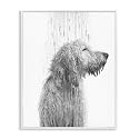 Dog Bathroom Splash Animal Cartoon, 11 x 14 Inch Framed Giclée Print
