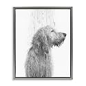 Dog Bathroom Splash Animal Cartoon, 17 x 21 Inch Canvas in Floater Frame
