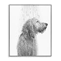 Dog Bathroom Splash Animal Cartoon, 24 x 30 Inch Framed Giclée Print