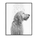 Dog Bathroom Splash Animal Cartoon, 24 x 30 Inch Framed Giclée Print