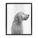 Dog Bathroom Splash Animal Cartoon, 25 x 31 Inch Canvas in Floater Frame
