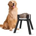 Dog Bowl Stand for Medium &amp; Large Dogs, Adjustable Width 7-10.6" Raised Dog Food Stand, 11 inch Tall Elevated Single Holder, Black (Bowl Not Included)